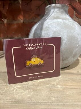 NWT Coach Coffee Shop Taxi Enamel Pin